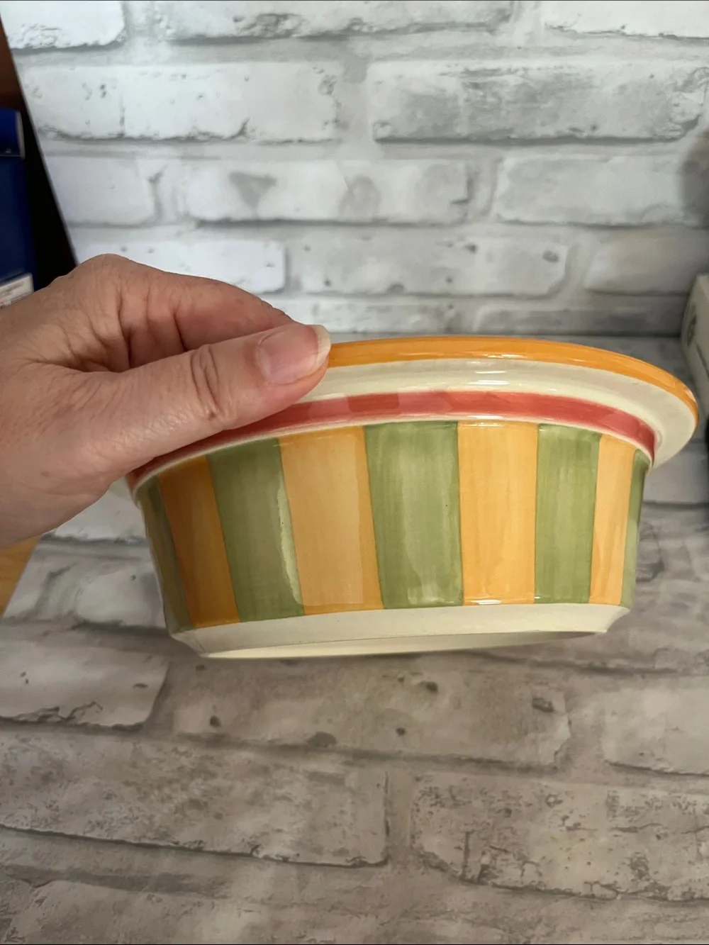 Pfaltzgraff Yellow Ceramic Dog Bowl Painted Bone Motif pistoulet Jane Kolpen